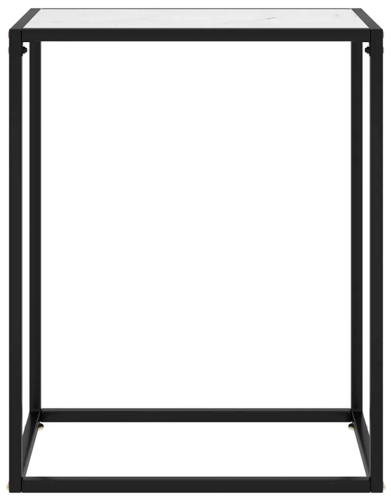 Tavolo consolle bianco 60x35x75 cm in vetro temperato