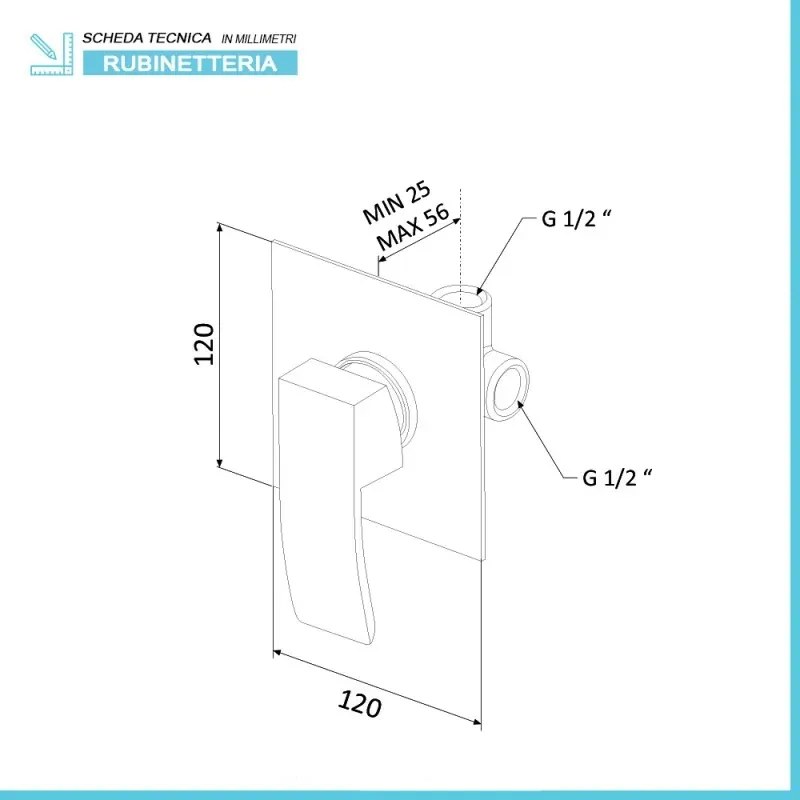 Set miscelatori con doccia a incasso lavabo e bidet in ottone cromato Mariani linea Marte
