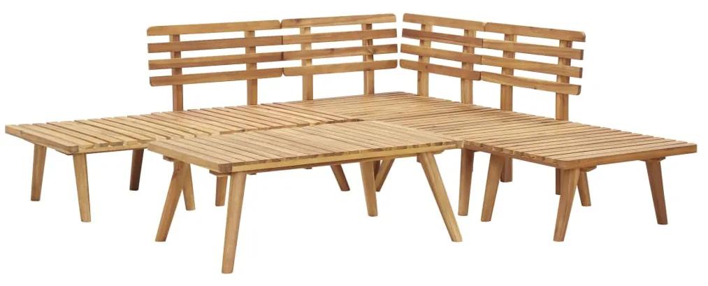 Set divani da giardino 6 pz in legno massello di acacia