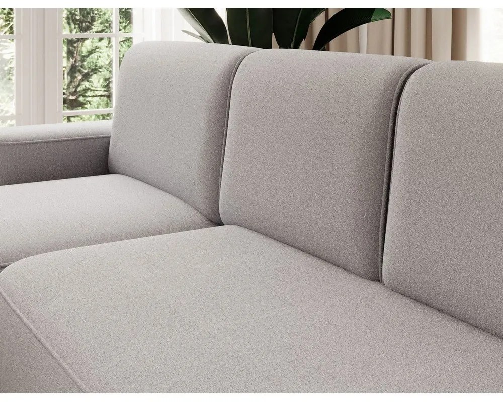 Divano angolare grigio chiaro allungabile/con contenitore (con penisola a sinistra/con chaise lounge) e rivestimento in ciniglia Aurumm – ELTAP