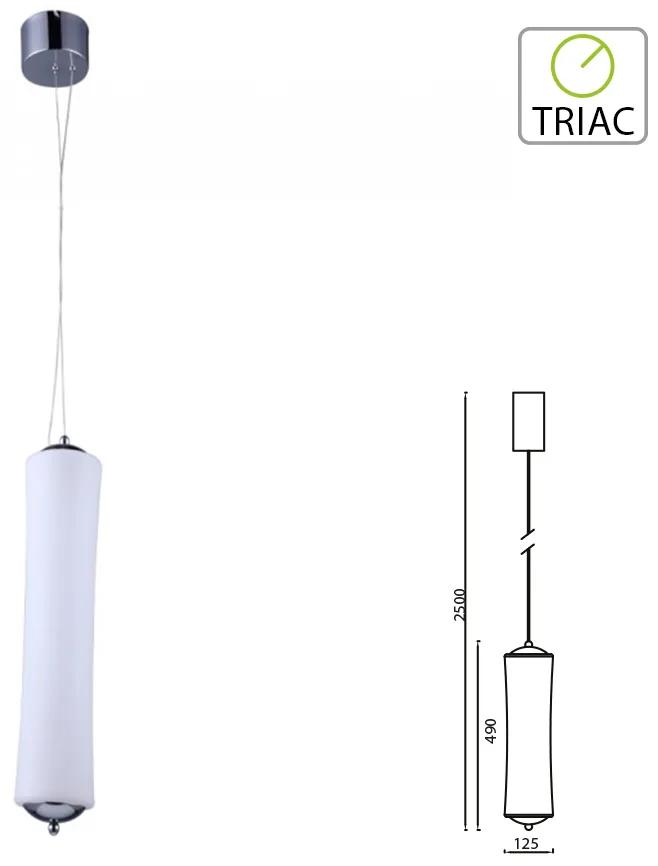 Lampada Led A Sospensione Moderno Forma Canna Bamboo Verticale D125X490mm 18W 3000K Dimmerabile Triac Dimmer SKU-3980