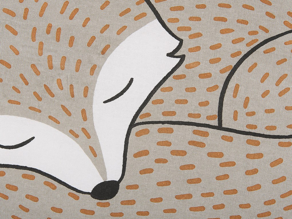 Cuscino per bambini con stampa di volpe 50 x 40 cm grigio DHANBAD Beliani