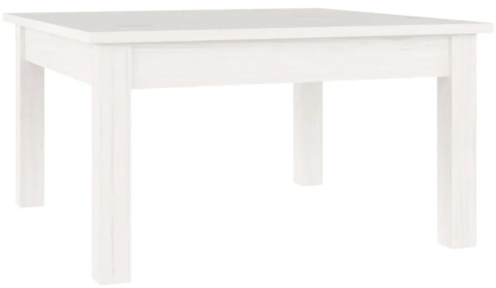 Tavolino da Salotto Bianco 55x55x30 cm Legno Massello di Pino