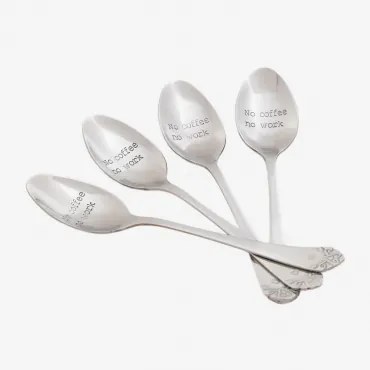 Set 4 cucchiai da dessert Odon No coffee no work - Sklum