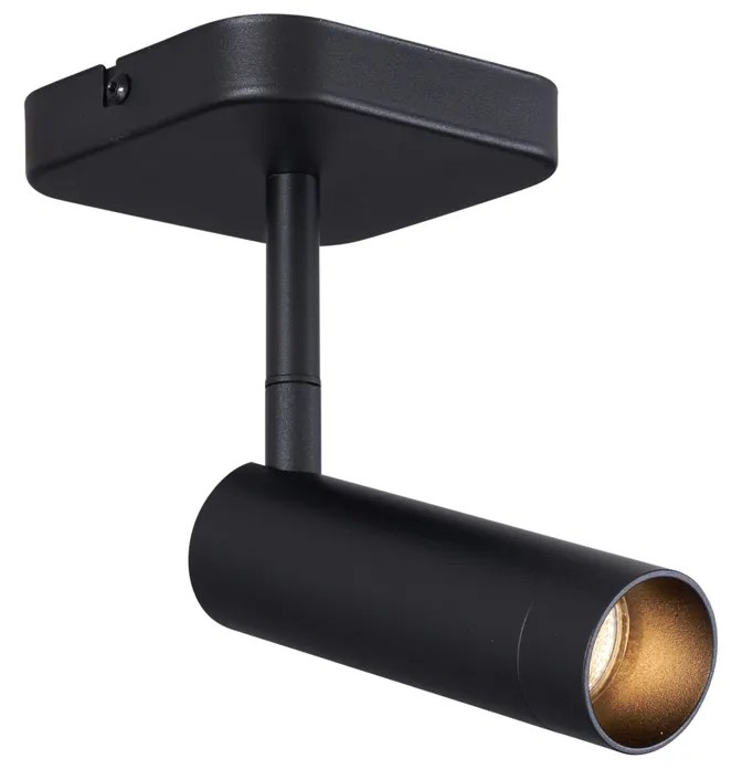 Faretto da soffitto moderno nero rotondo GU10 35mm orientabile e inclinabile - Kate