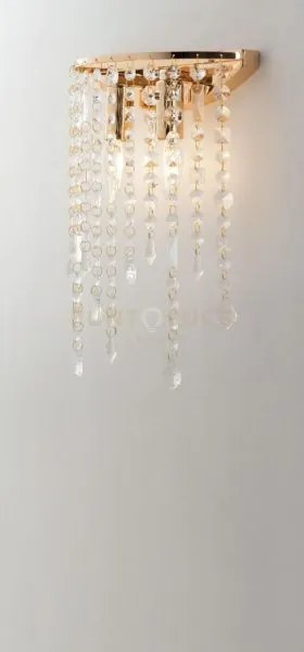 Applique a parete breeze oro  e cristalli k9 2 luci attacco e14 25x...