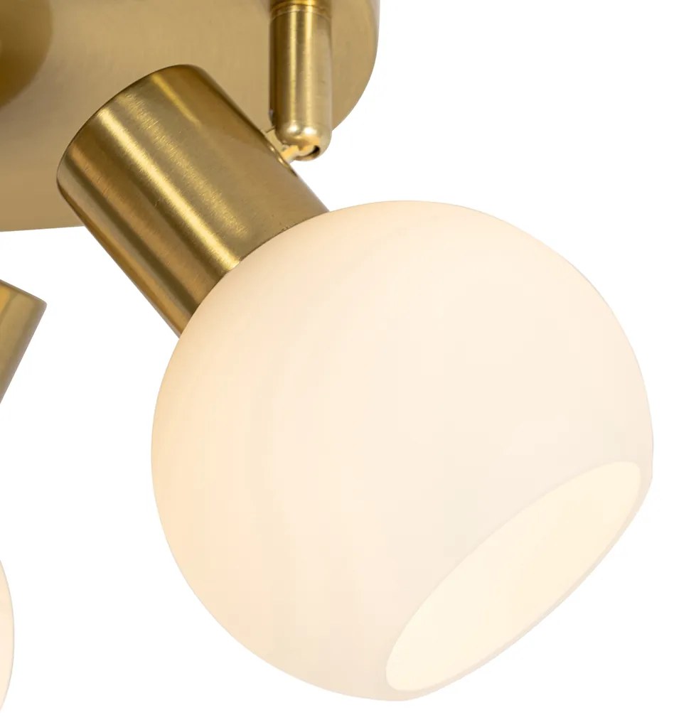 Faretto da soffitto dorato con vetro opalino 3 luci orientabile - Anouk