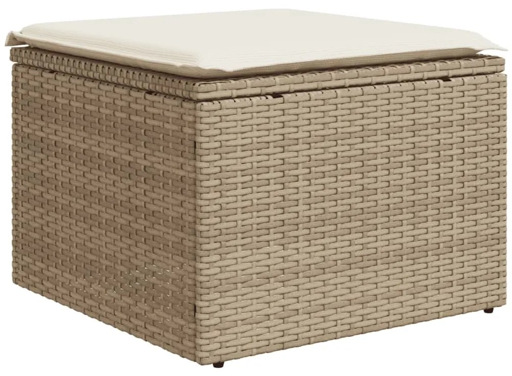 Set divano da giardino 6 pz con cuscini beige in polyrattan