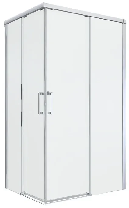 Box doccia con ingresso angolare scorrevole Remix rettangolare L 80 x L 120 x H 195 cm in vetro, sp. 8 mm cromo