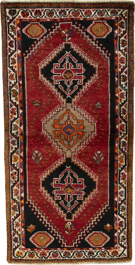 Shiraz Tappeto 160x80 Rosso (Iran) Annodato A Mano