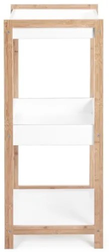 Portaoggetti 3 Ripiani 40x32x79,2 Bianco E Legno Brooklyn Bizzotto