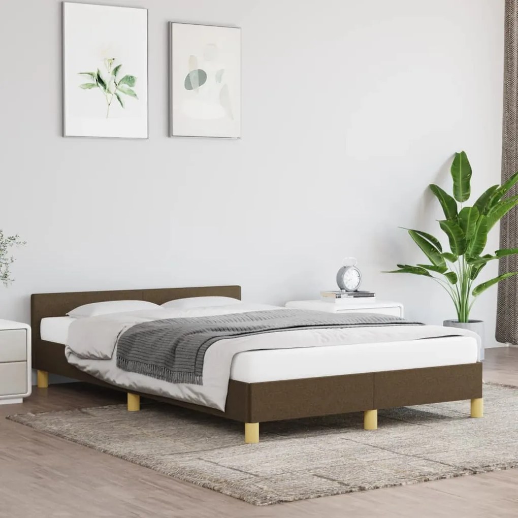 Giroletto Senza Materasso Marrone Scuro 120x200 Cm Tessuto /