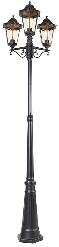 Lanterna da esterno nera 220 cm 3 luci IP44 - Havana