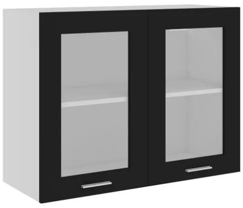 Armadio Sospeso con Vetro Nero 80x31x60 cm in Truciolato