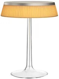 Flos Bon Jour Lampada Da Tavolo 41 cm a luce diffusa cromo opaco con corona tessuto