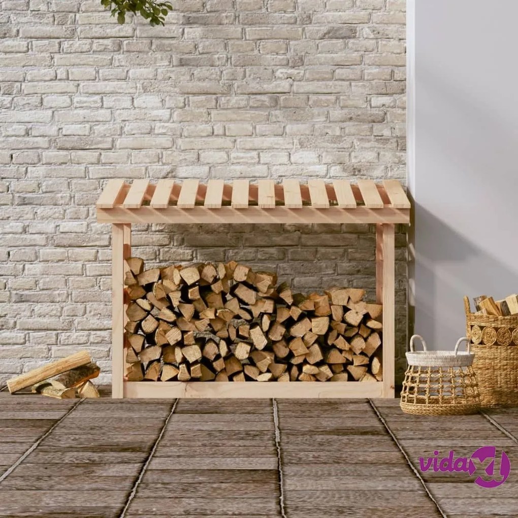 vidaXL Portalegna 108x64,5x78 cm in Legno Massello di Pino