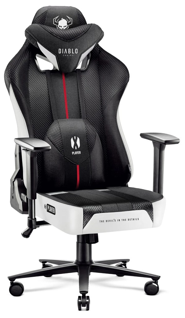 Sedia Da Gaming Diablo X-Player 2.0 In Materiale King Size: Bianco-Nero