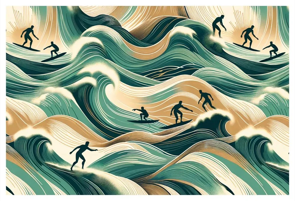 Quadro su tela – Surfisti in azione