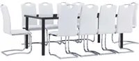 Set Sala da Pranzo 11 pz in Similpelle Bianca 3053169