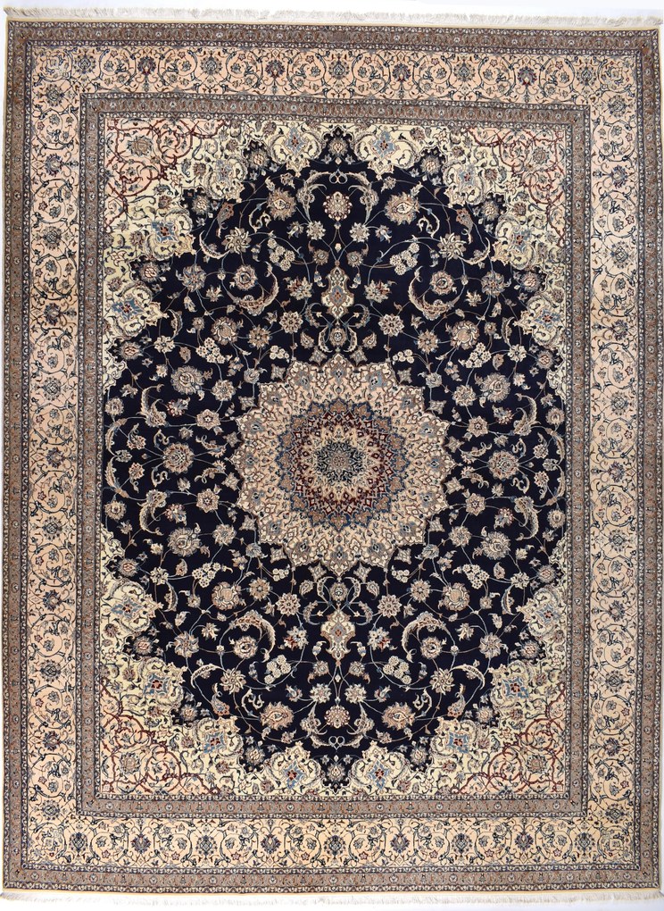 Nain Tappeto persiano 310x410 Blu (Iran) Annodato A Mano