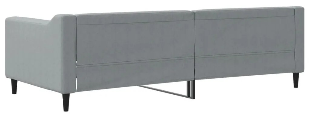 Letto da giorno grigio chiaro 90x200 cm in tessuto