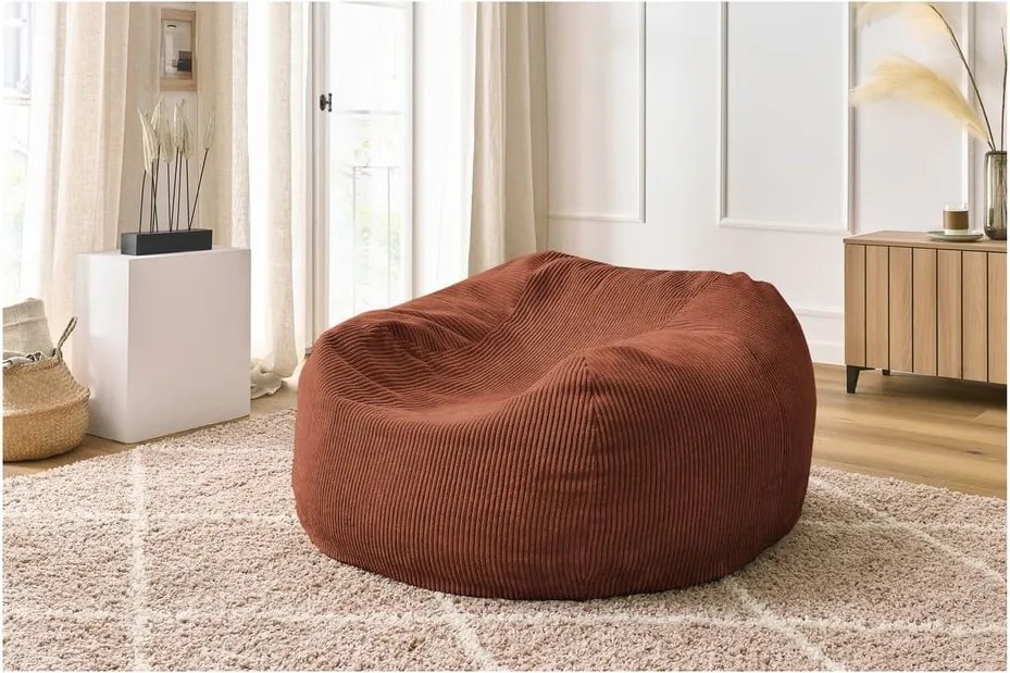 Puof a sacco color mattone Voltaire – Bobochic Paris