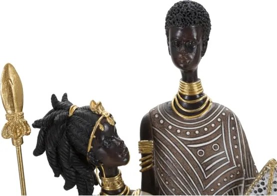 Masai Tribal Famiglia Cm 16,5X11,5X38