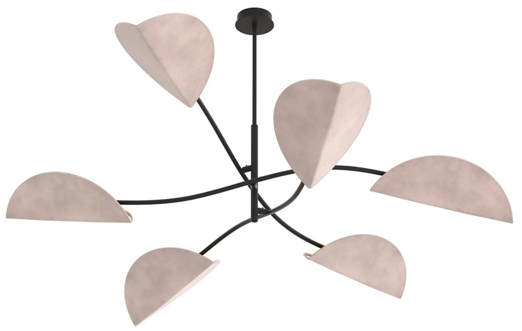 Plafoniera Moderna Ares Acciaio Nero Grigio 6 Luci E14 Ip20