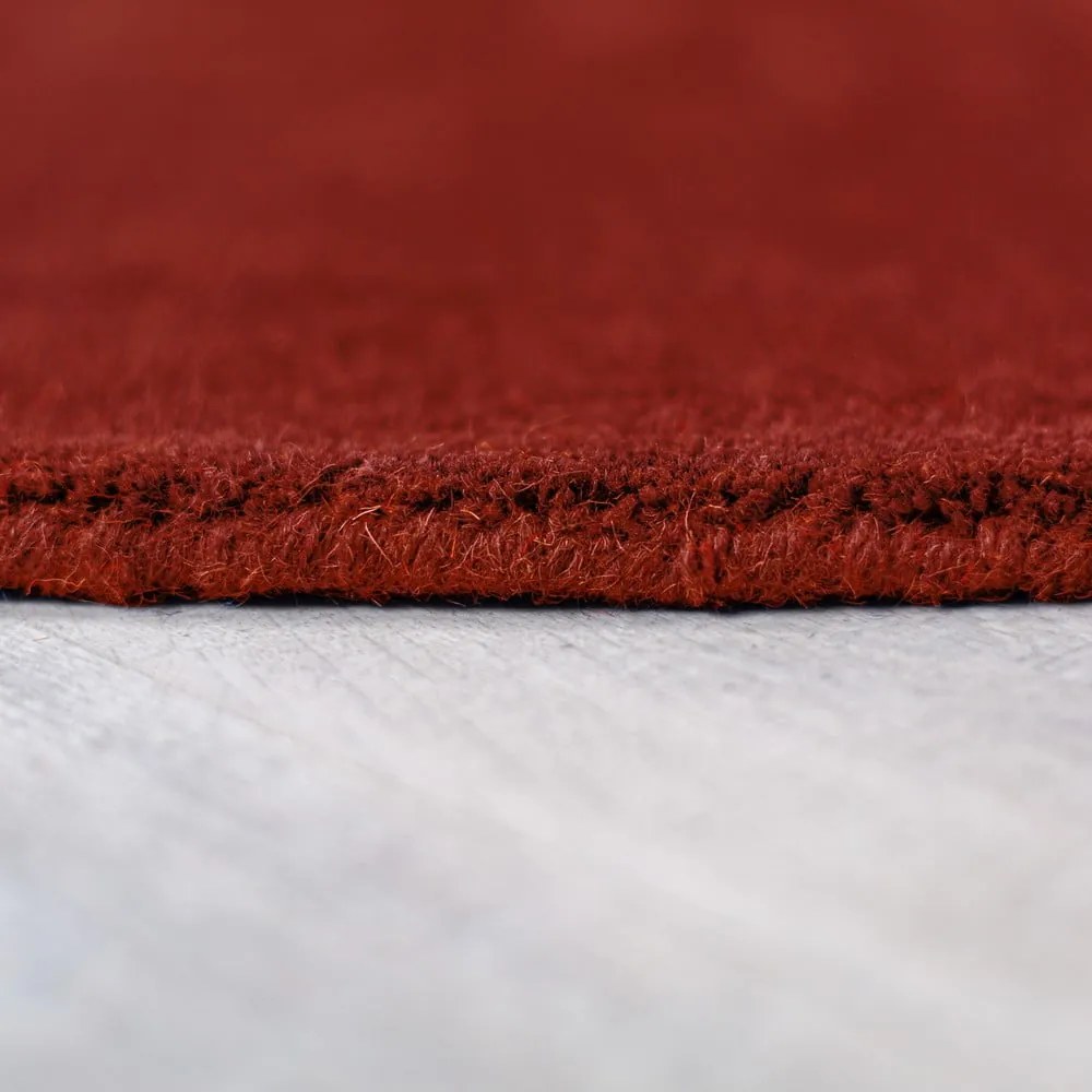 Tappeto rotondo color mattone in lana tessuto a mano ø 200 cm Mia Segment – Flair Rugs