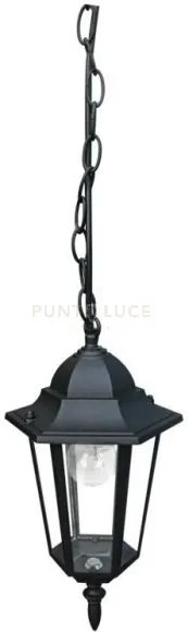 Sospensione milano nera 1 luce attacco e27 ip44 17x84cm alluminio e...