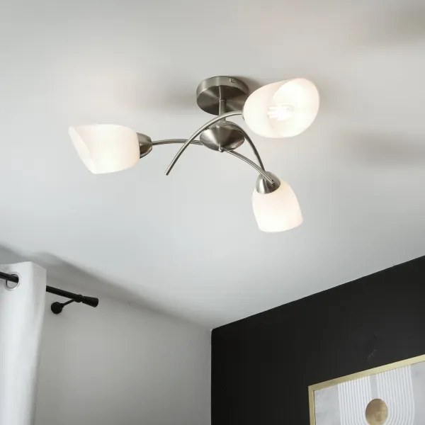 Lampadario a plafone DONNA 3xE27/60W/230V nichel