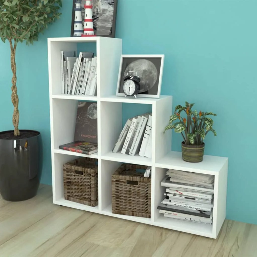 Libreria scalare / scaffale espositore 107 cm bianco