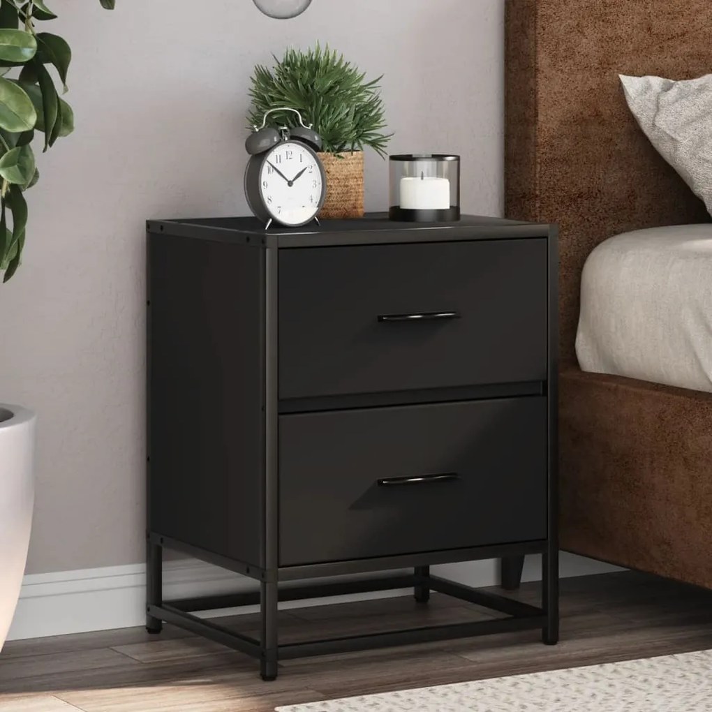 Comodino Nero 40x31x50 İn Truciolato /