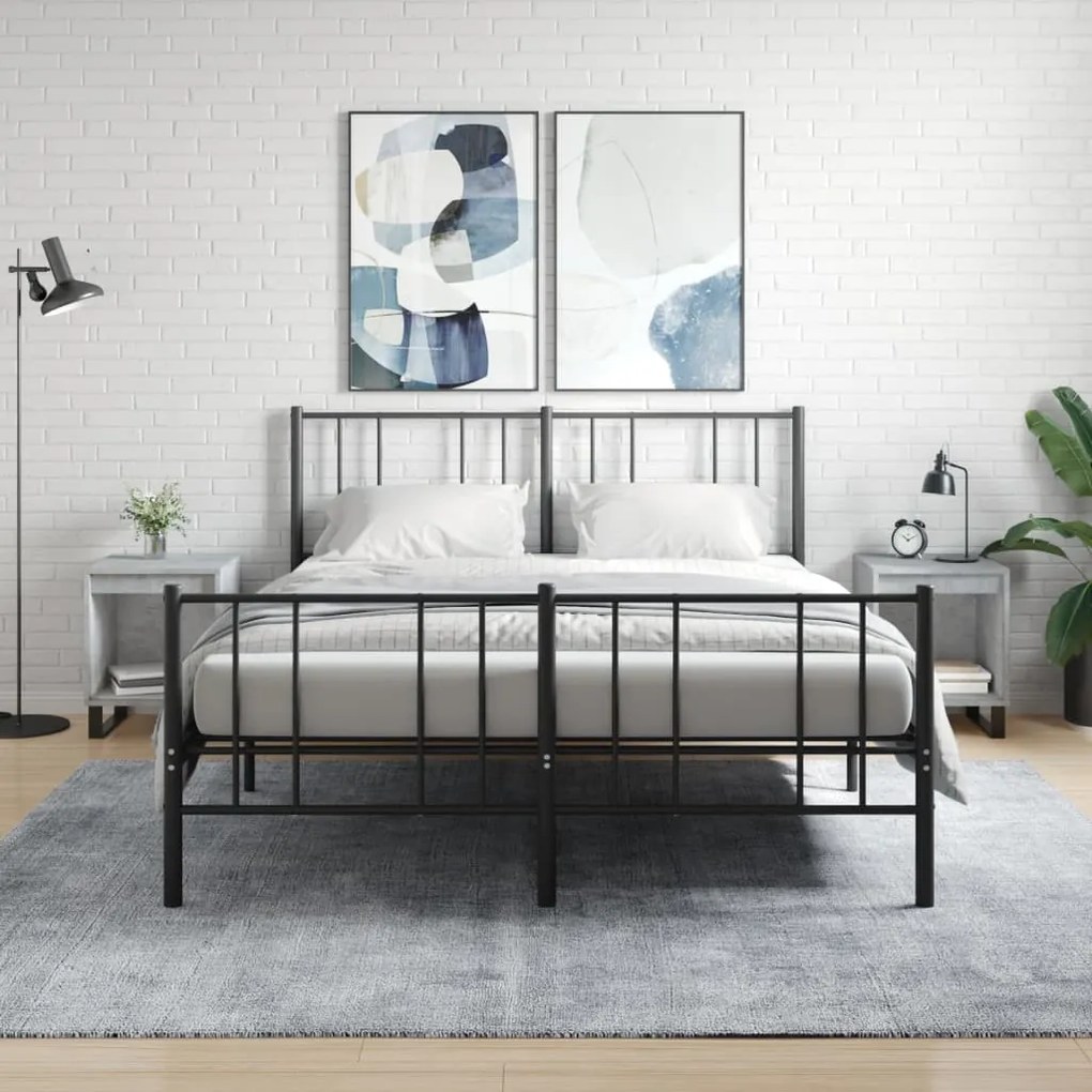 Comodini 2pz Grigio Cemento 40x35x50 Cm İn Legno Multistrato /