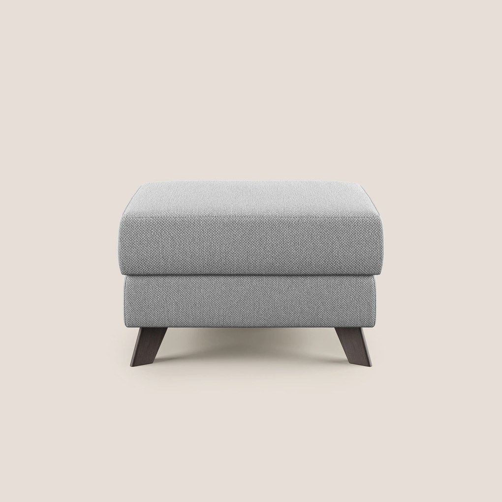 Moon Pouf contenitore e piedini alti in tessuto smacchiabile con acqua T05 grigio