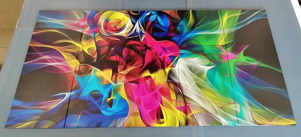 Quadri 5 pezzi – Caos colorato astratto