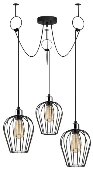 Lampadario a sospensione con filo TEL 3xE27/40W/230V ragno