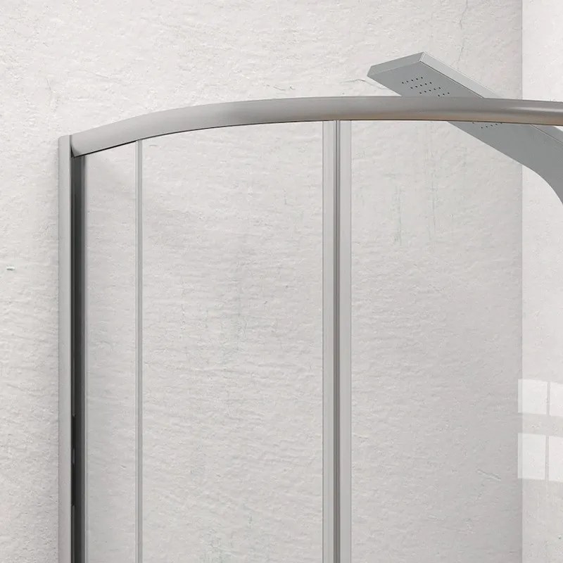 Box doccia semicircolare 90x90 finitura argento opaco | KE-2000A - KAMALU