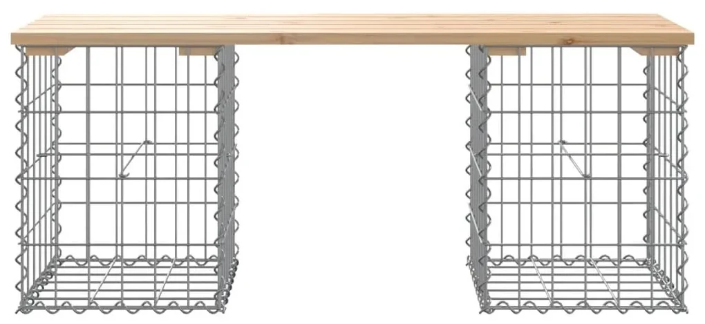 Panca giardino design gabbione 103x31x42 cm legno massello pino