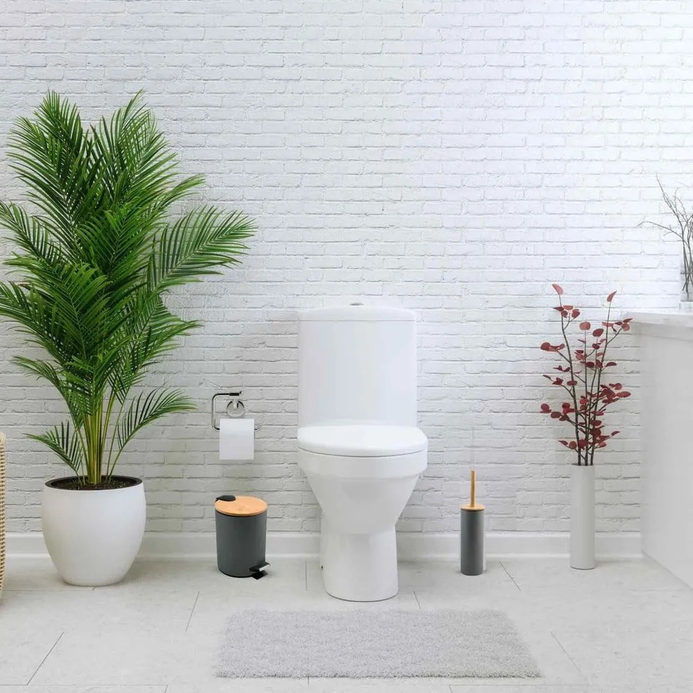 Cestino per la spazzatura grigio scuro in acciaio con pedale 3 l Adonis – Spirella