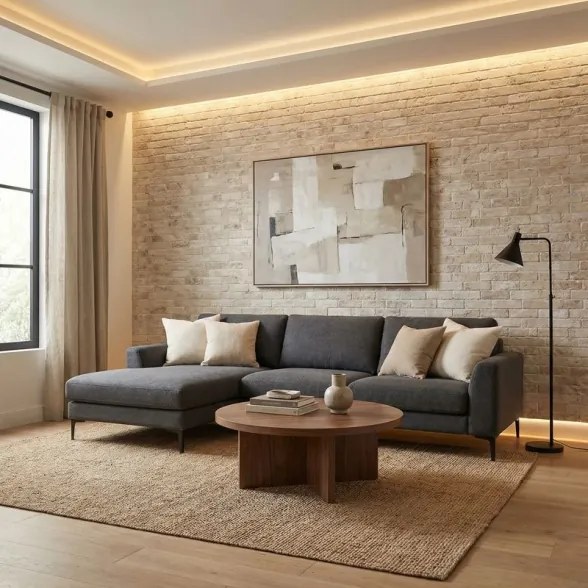 Rivestimento Effetto Muretto Mattoncini 16x40 In Gres Porcellanato Roma Beige