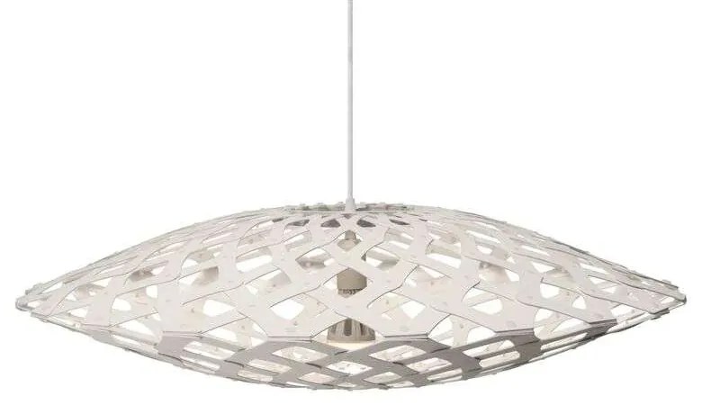 David Trubridge - Flax Lampada a Sospensione Ø80 Bianco 2 Lati David Trubridge