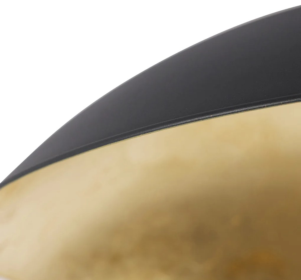 Plafoniera intelligente nera con oro 60 cm incl. Wifi A60 - Emilienne