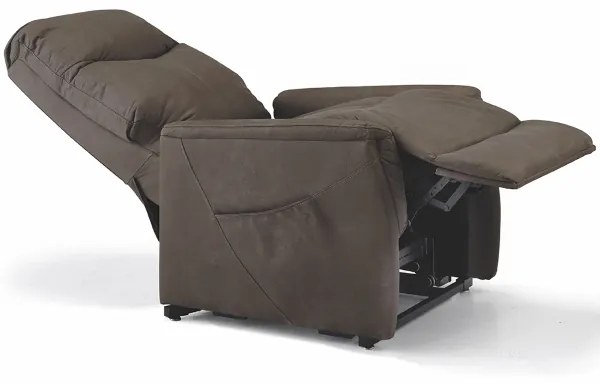 Poltrona recliner in nabuk con alzapersona elettrico AVANA MARRONE