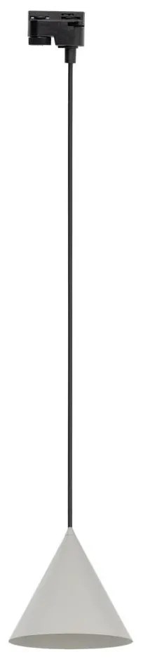 Lampadario su filo per sistema a binario CONO 1xE27/15W/230V nero/grigio