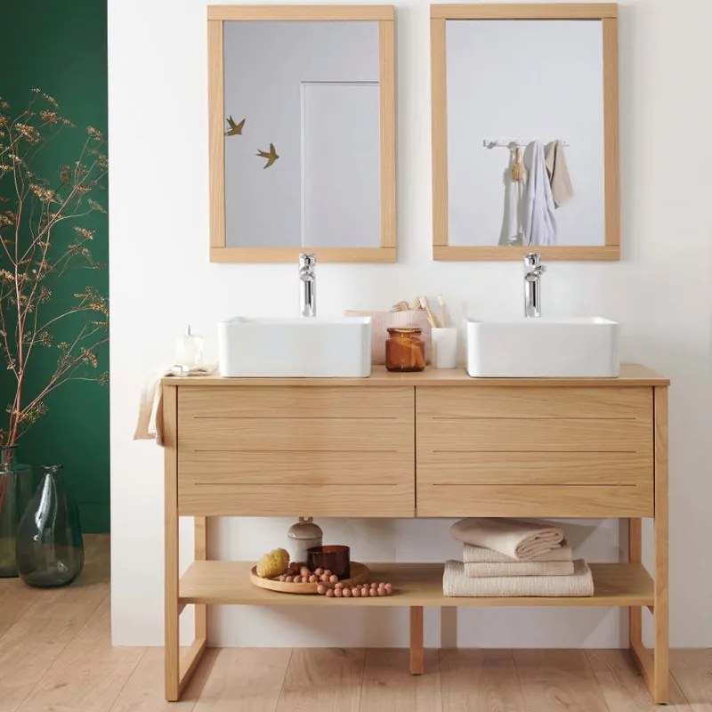 Mobile da bagno a terra sotto lavabo L 120 x H 78 x P 50 cm rovere, 2 cassetti HOMESIGHT Niyama