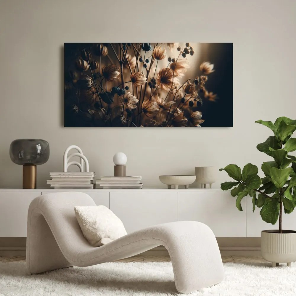 Quadro su tela – Fiori secchi marroni