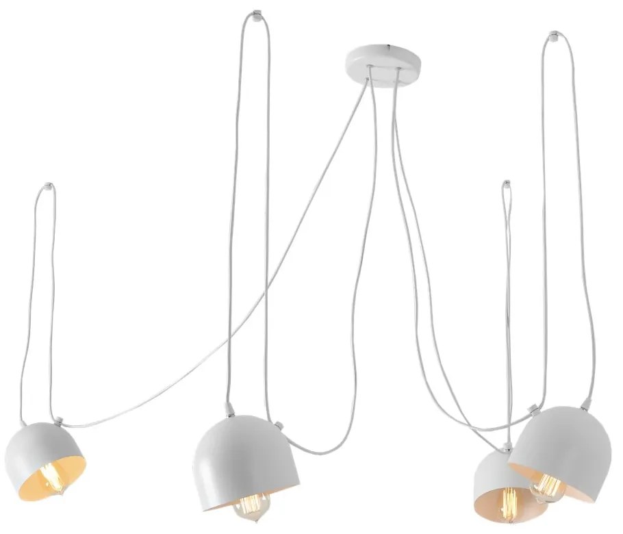 Lampada a sospensione bianca per 4 lampadine Popo - CustomForm