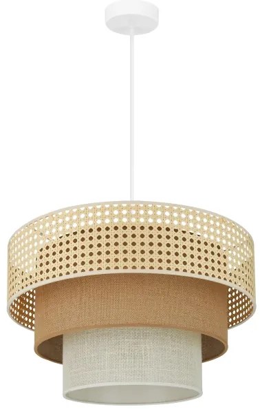 Brilagi - Lampadario a cavo CEDAR LUNETA 1xE27/15W/230V Ø45 rattan marrone crema