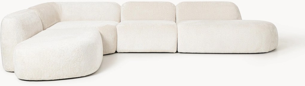 Divano angolare componibile XL in teddy-bouclé Wolke